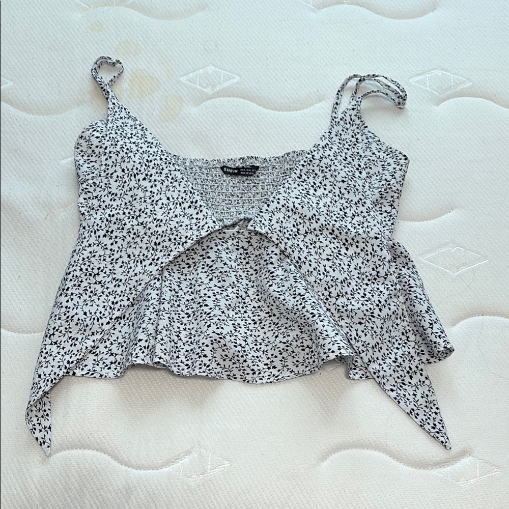 SHEIN Black and White Floral Camisole